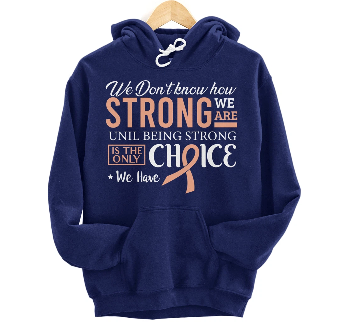 Uterine Cancer Fight Cancer Ribbon Pullover Hoodie