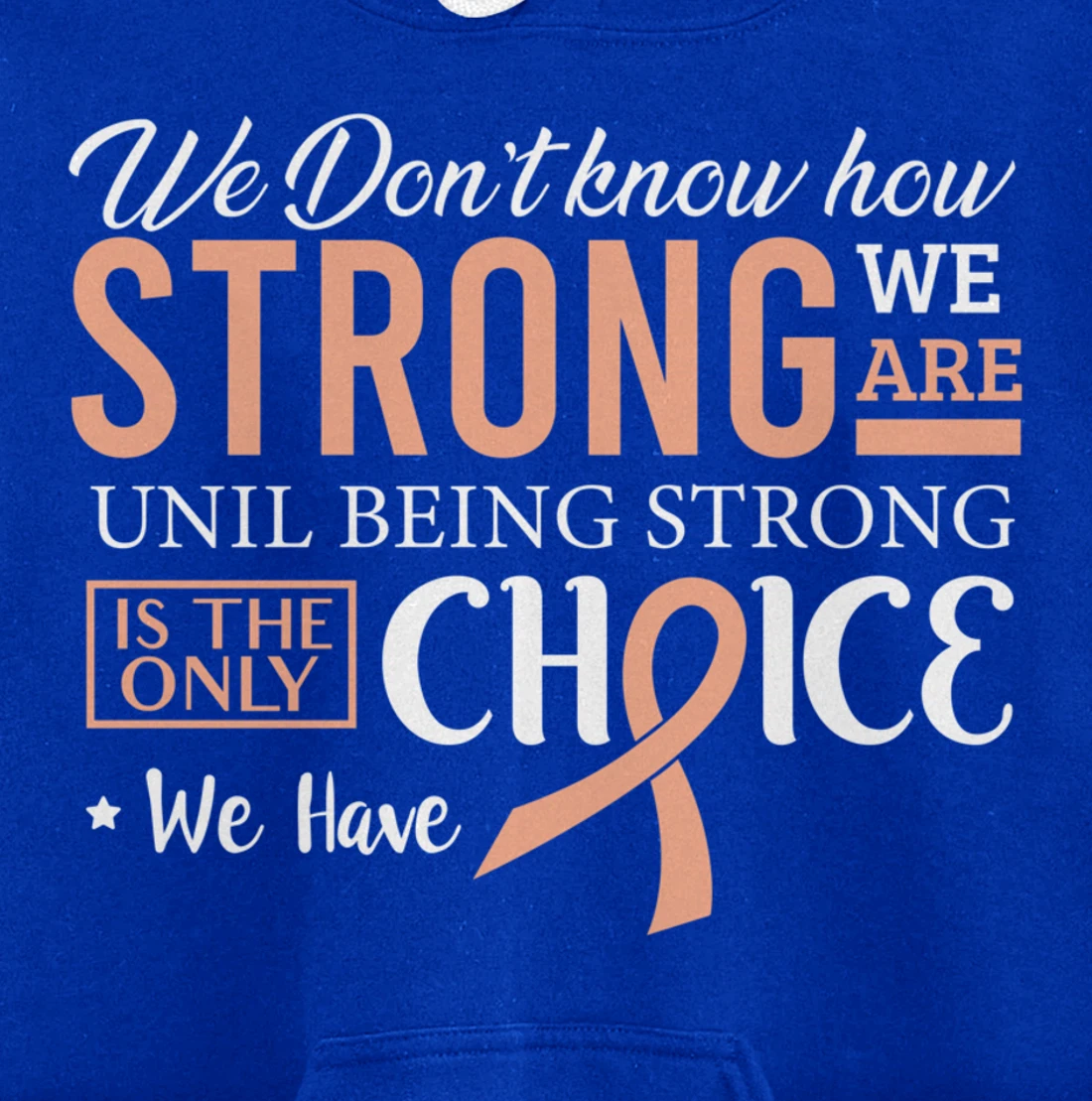 Uterine Cancer Fight Cancer Ribbon Pullover Hoodie