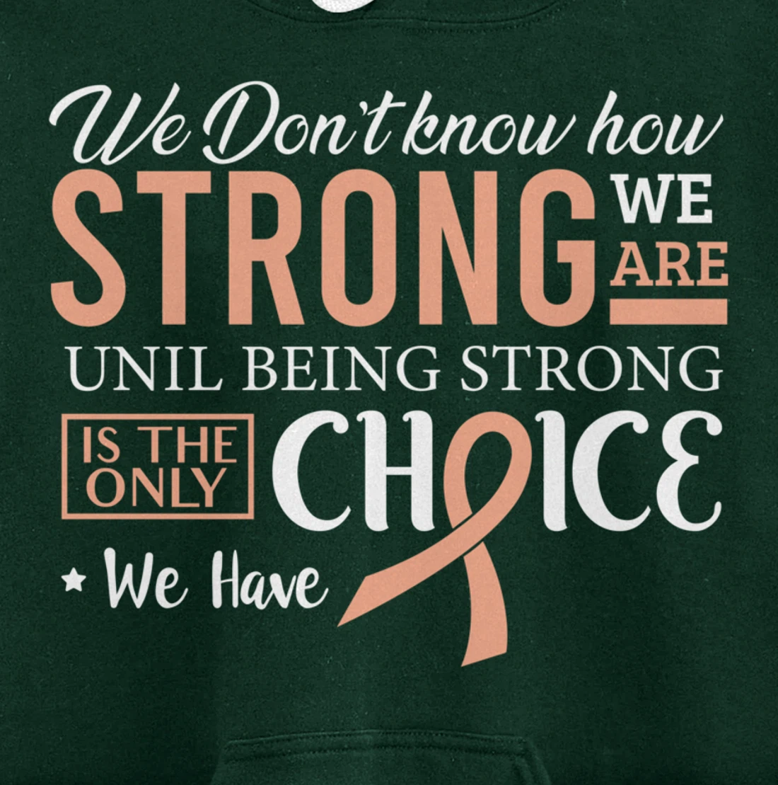 Uterine Cancer Fight Cancer Ribbon Pullover Hoodie