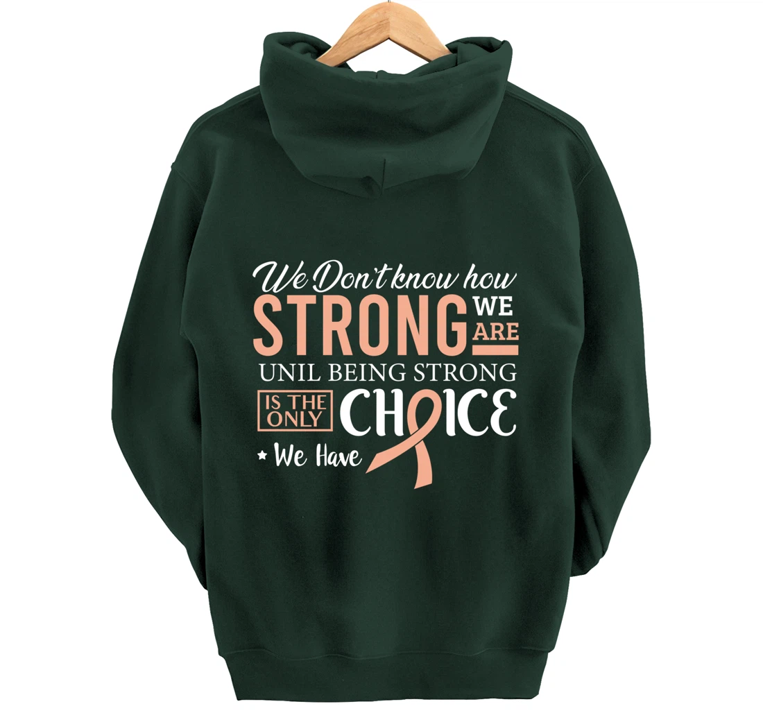 Uterine Cancer Fight Cancer Ribbon Pullover Hoodie