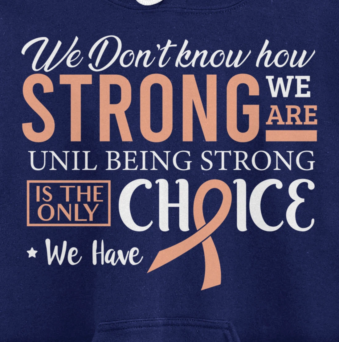 Uterine Cancer Fight Cancer Ribbon Pullover Hoodie