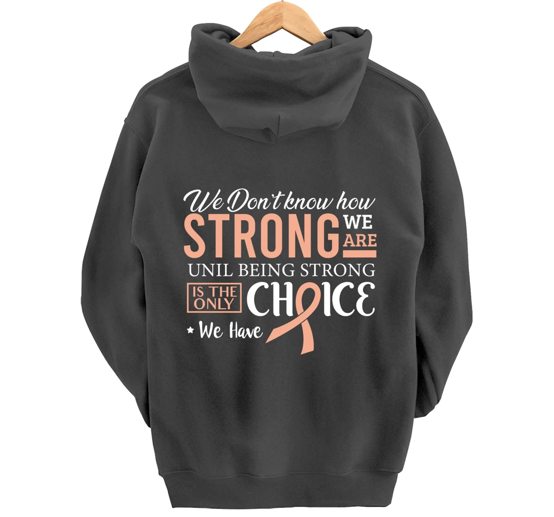 Uterine Cancer Fight Cancer Ribbon Pullover Hoodie