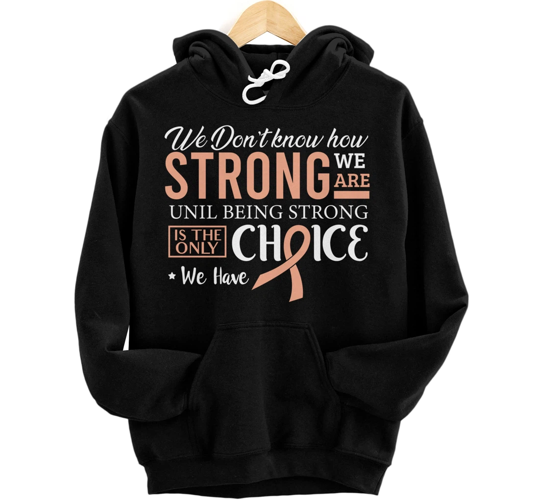 Uterine Cancer Fight Cancer Ribbon Pullover Hoodie