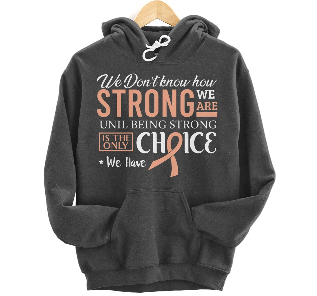 Uterine Cancer Fight Cancer Ribbon Pullover Hoodie