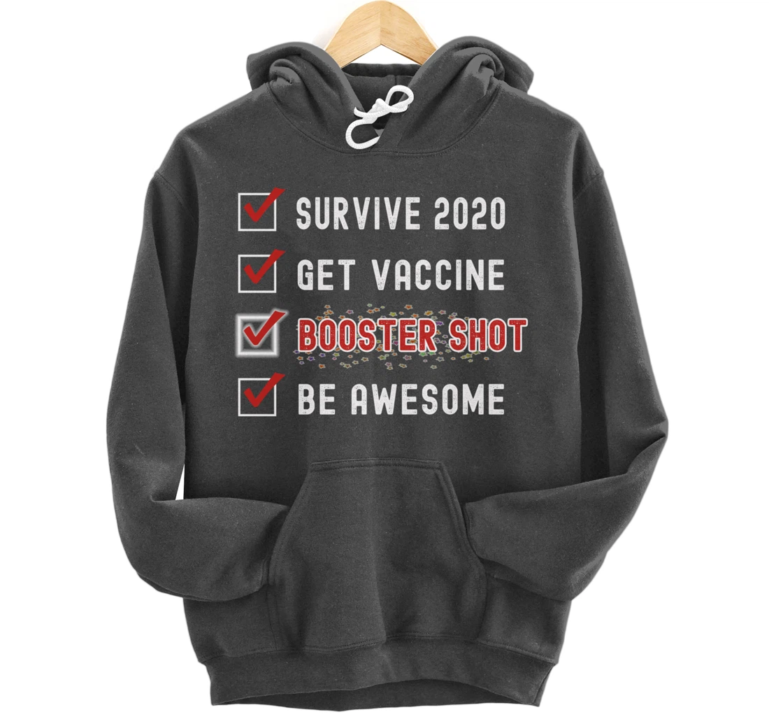 Booster Shot To Do Checklist Funny Pro Vaccine 2021 2022 Pullover Hoodie