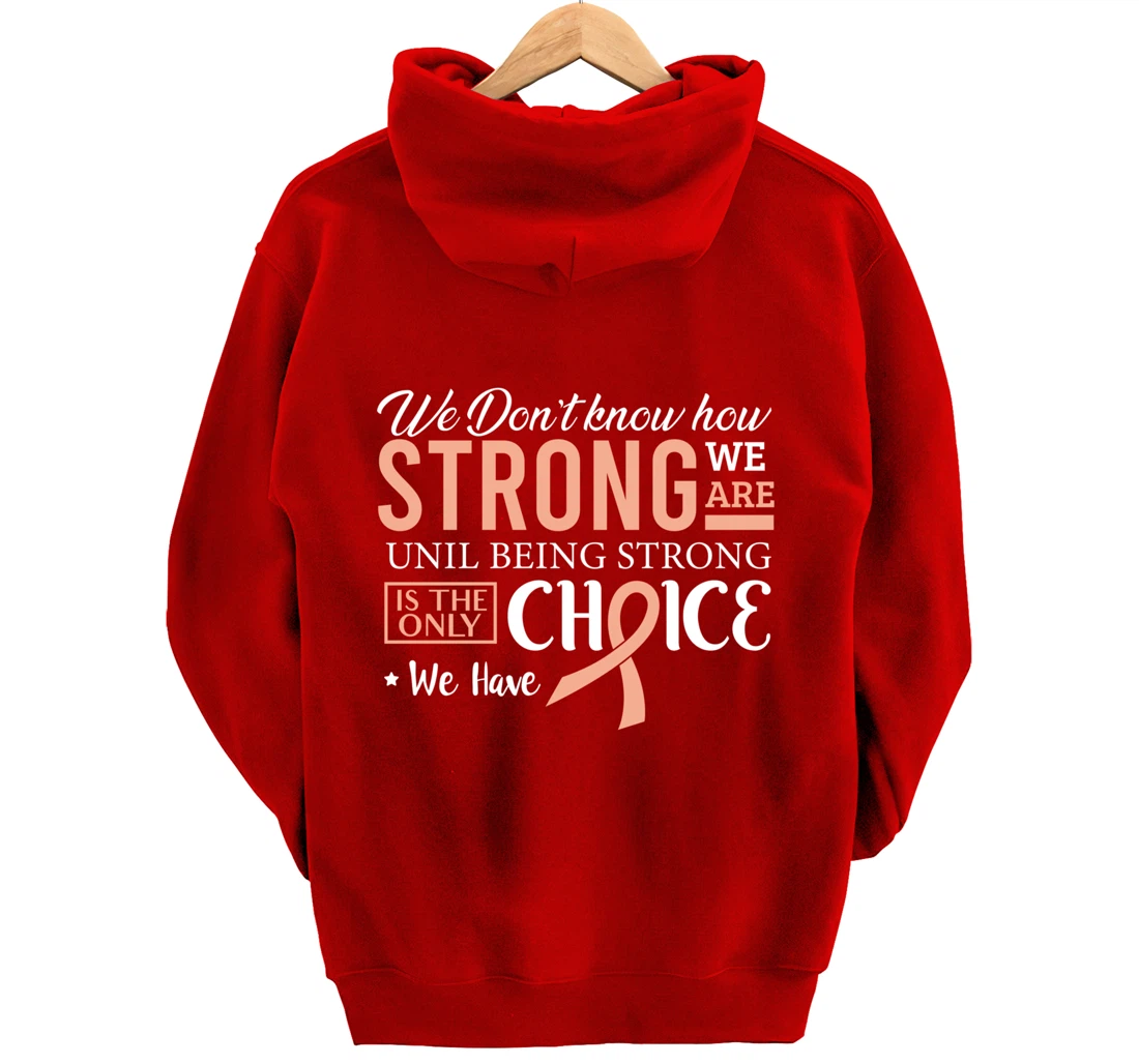 Uterine Cancer Fight Cancer Ribbon Pullover Hoodie