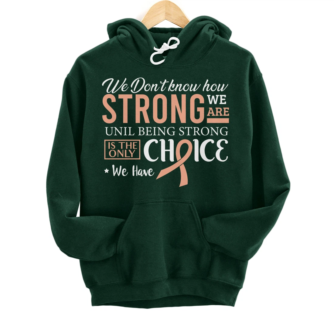 Uterine Cancer Fight Cancer Ribbon Pullover Hoodie