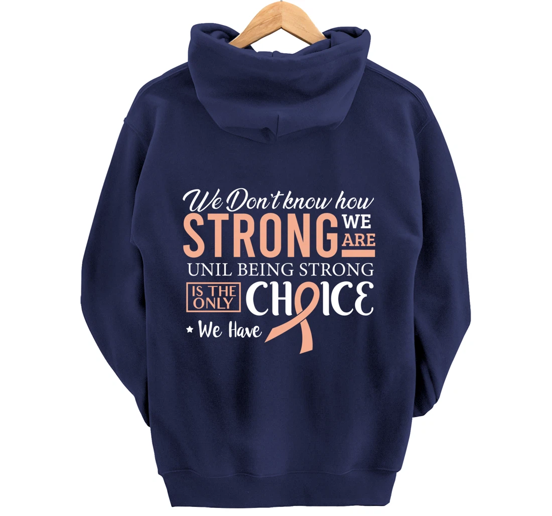 Uterine Cancer Fight Cancer Ribbon Pullover Hoodie