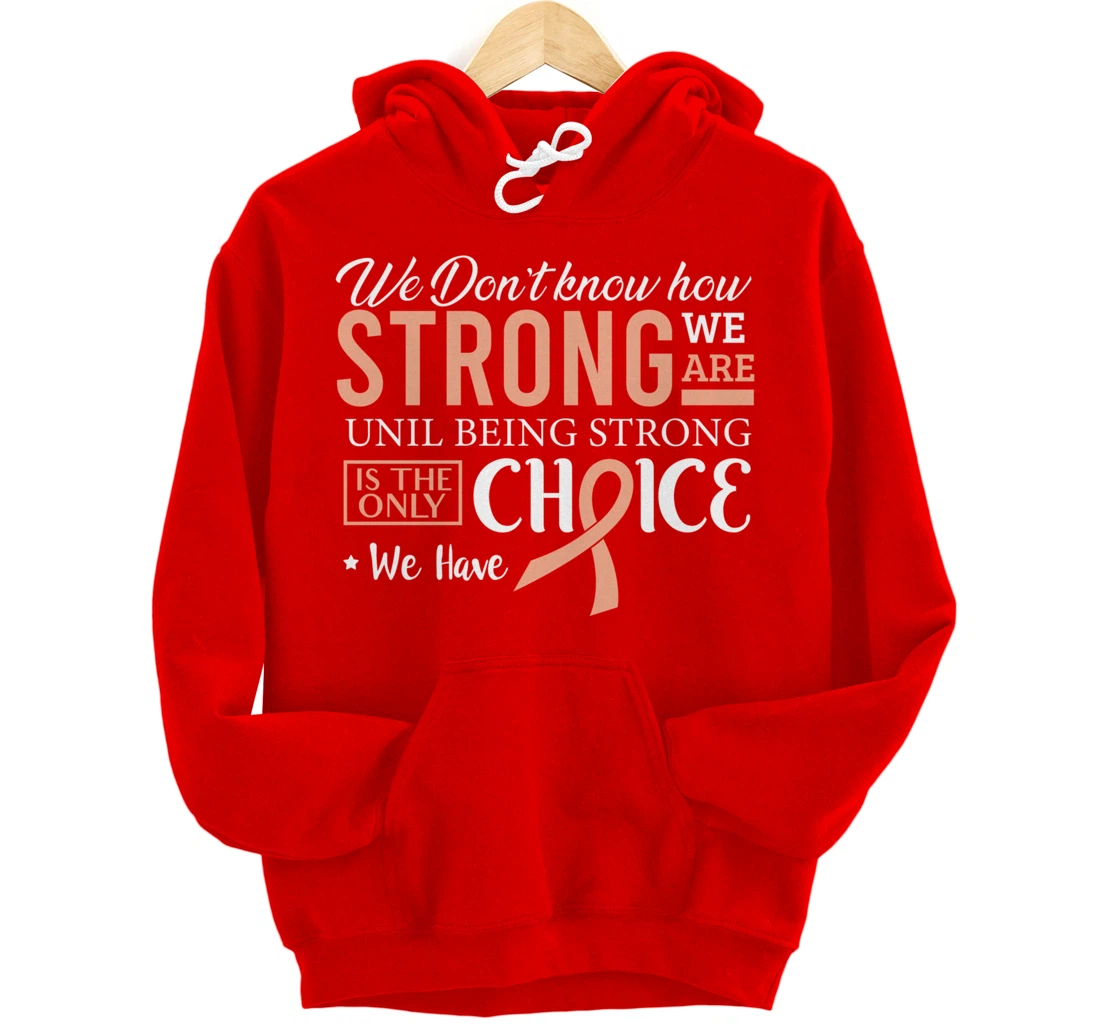 Uterine Cancer Fight Cancer Ribbon Pullover Hoodie