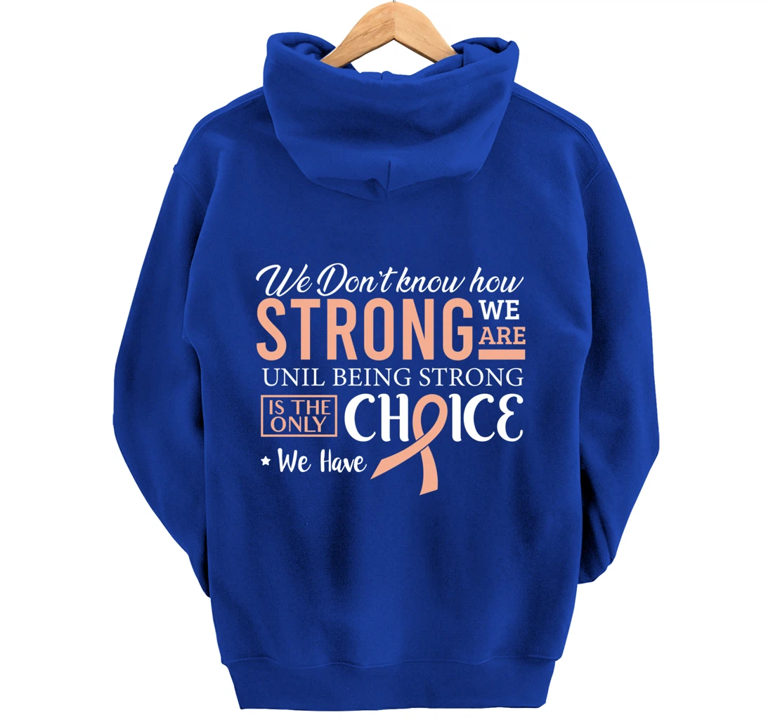 Uterine Cancer Fight Cancer Ribbon Pullover Hoodie