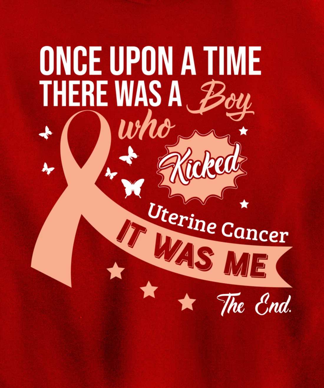 Uterine Cancer Fight Cancer Ribbon Pullover Hoodie