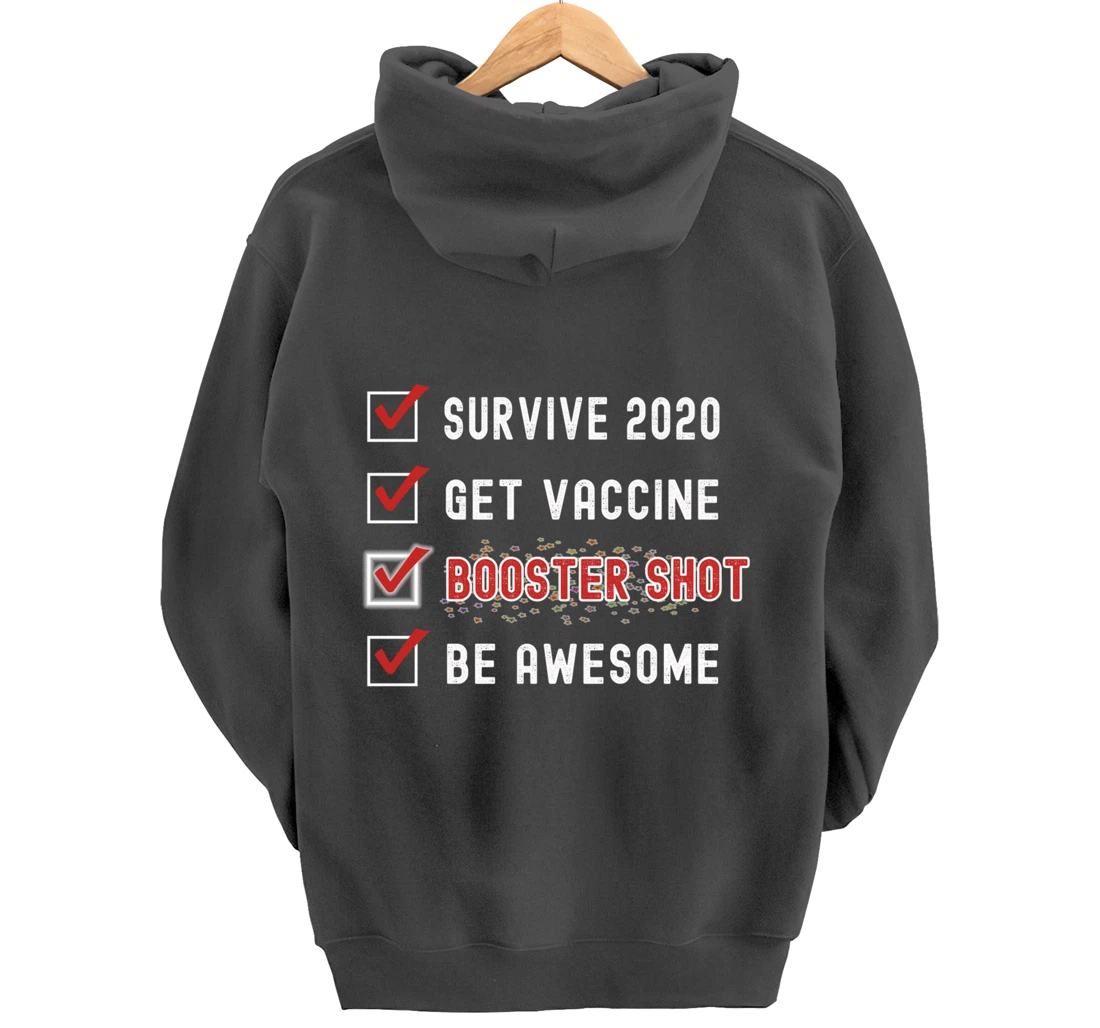 Booster Shot To Do Checklist Funny Pro Vaccine 2021 2022 Pullover Hoodie
