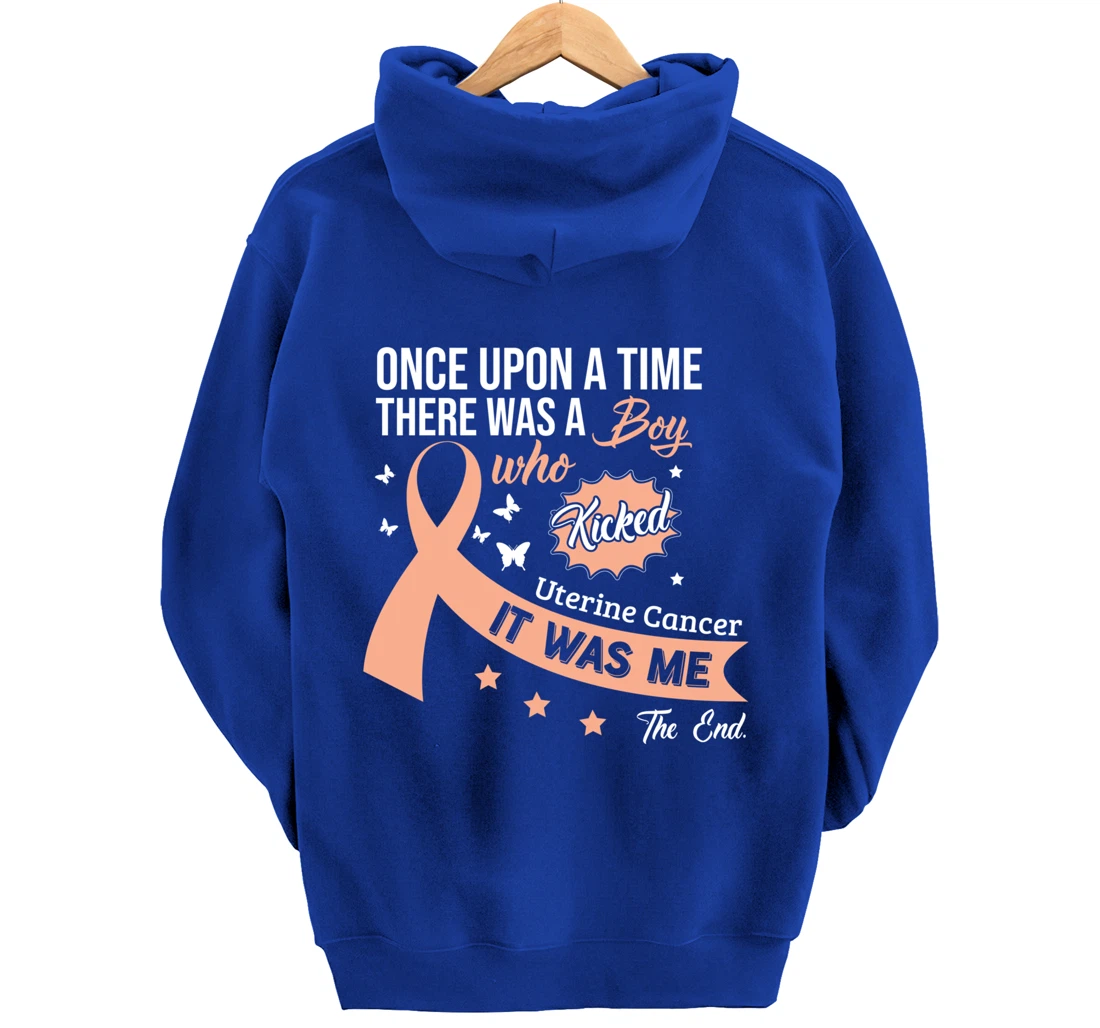 Uterine Cancer Fight Cancer Ribbon Pullover Hoodie