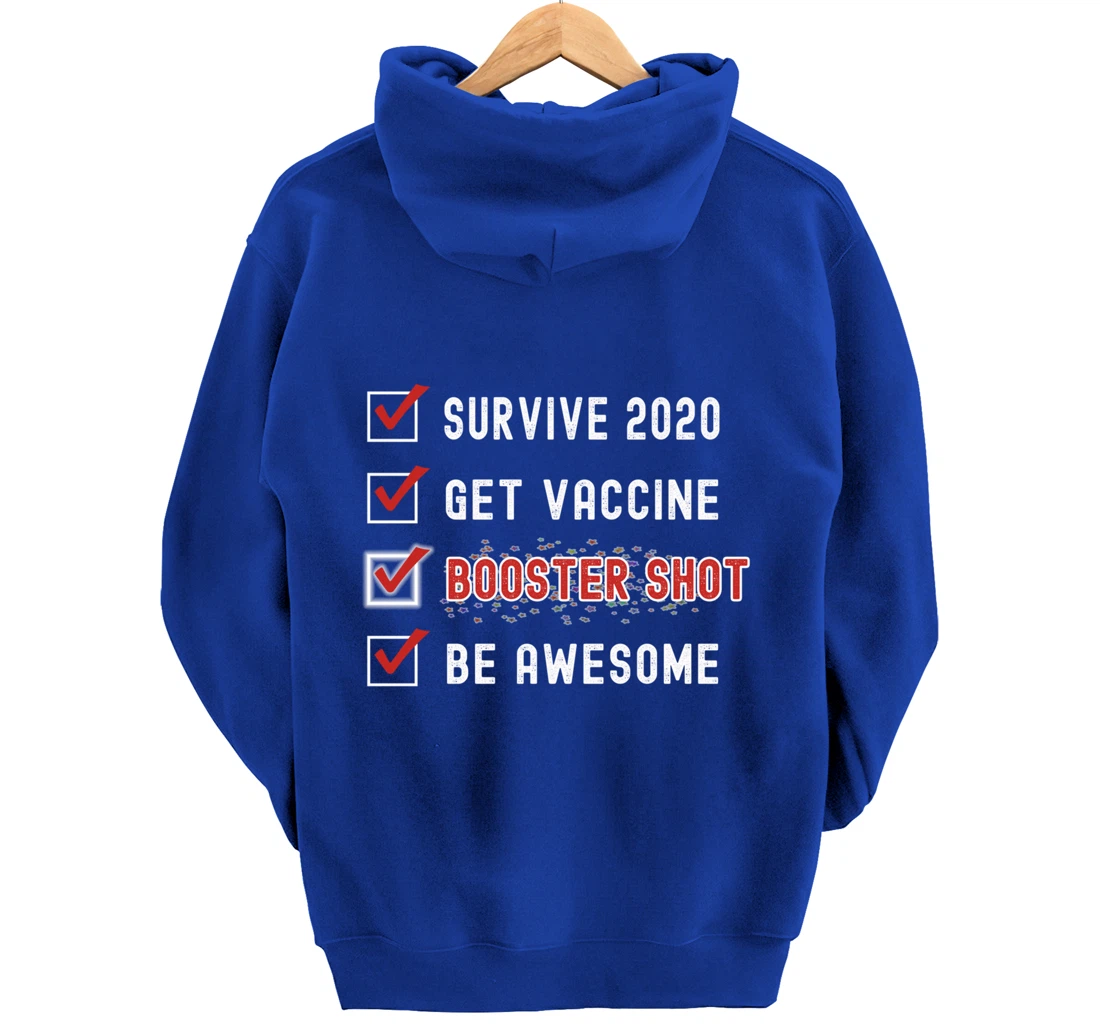 Booster Shot To Do Checklist Funny Pro Vaccine 2021 2022 Pullover Hoodie