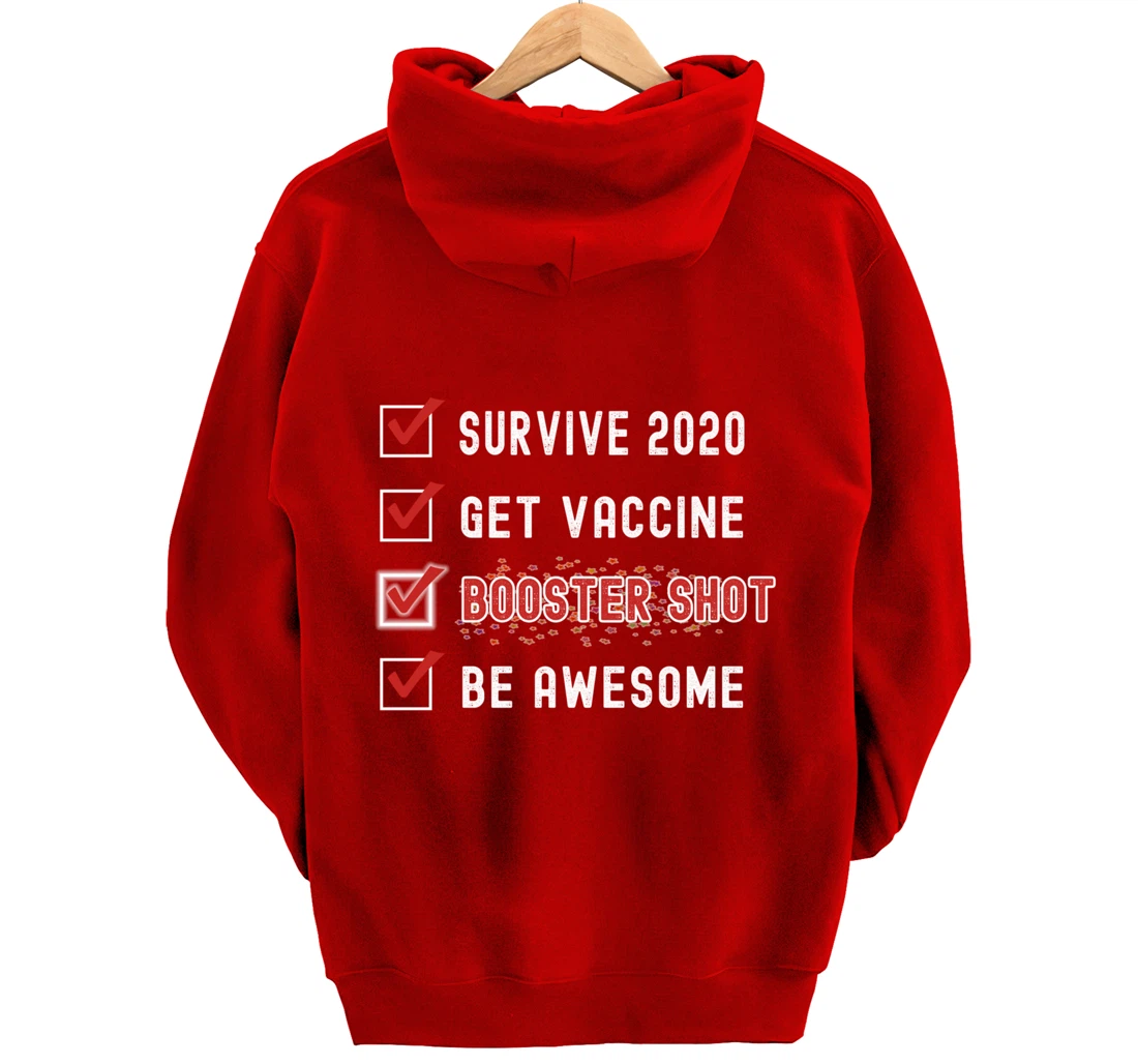 Booster Shot To Do Checklist Funny Pro Vaccine 2021 2022 Pullover Hoodie