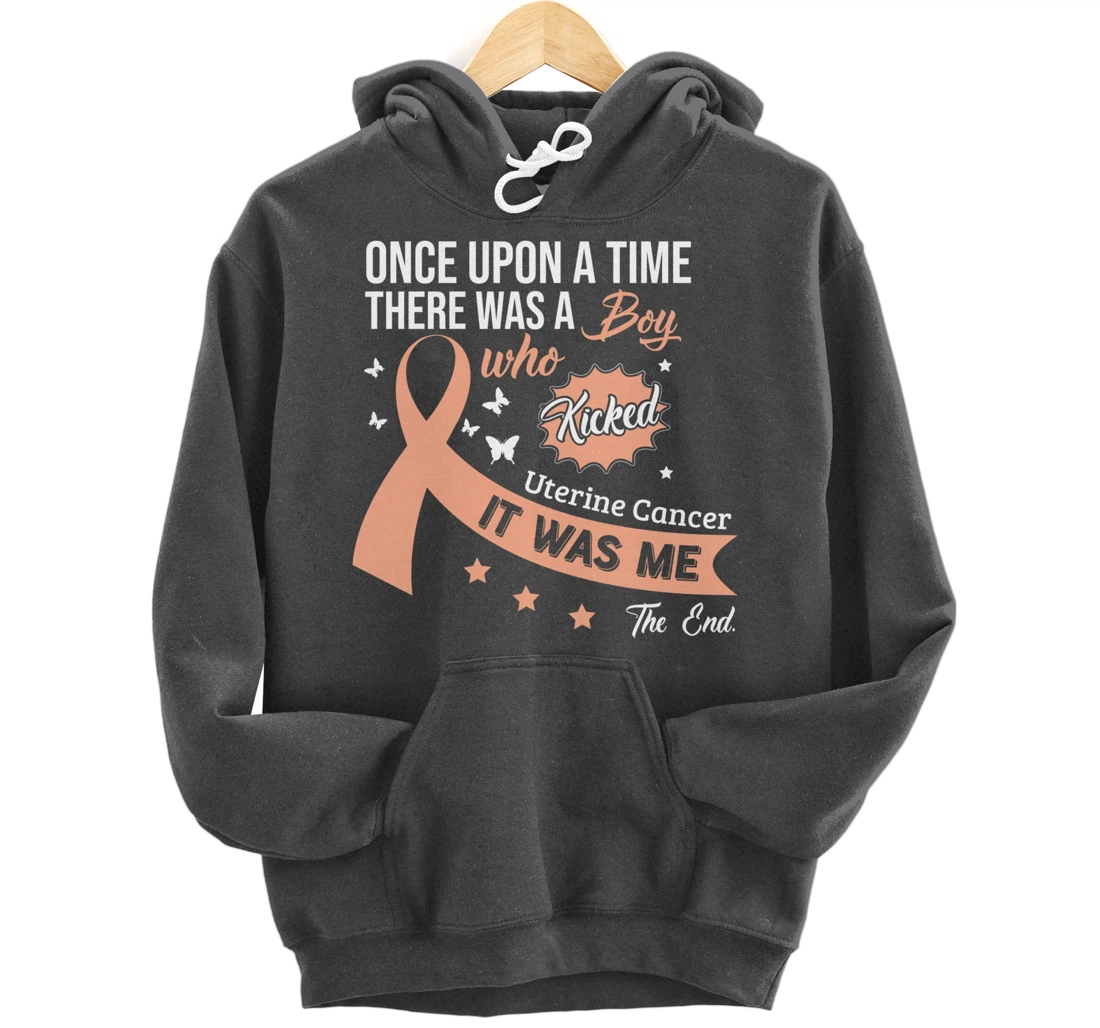 Uterine Cancer Fight Cancer Ribbon Pullover Hoodie