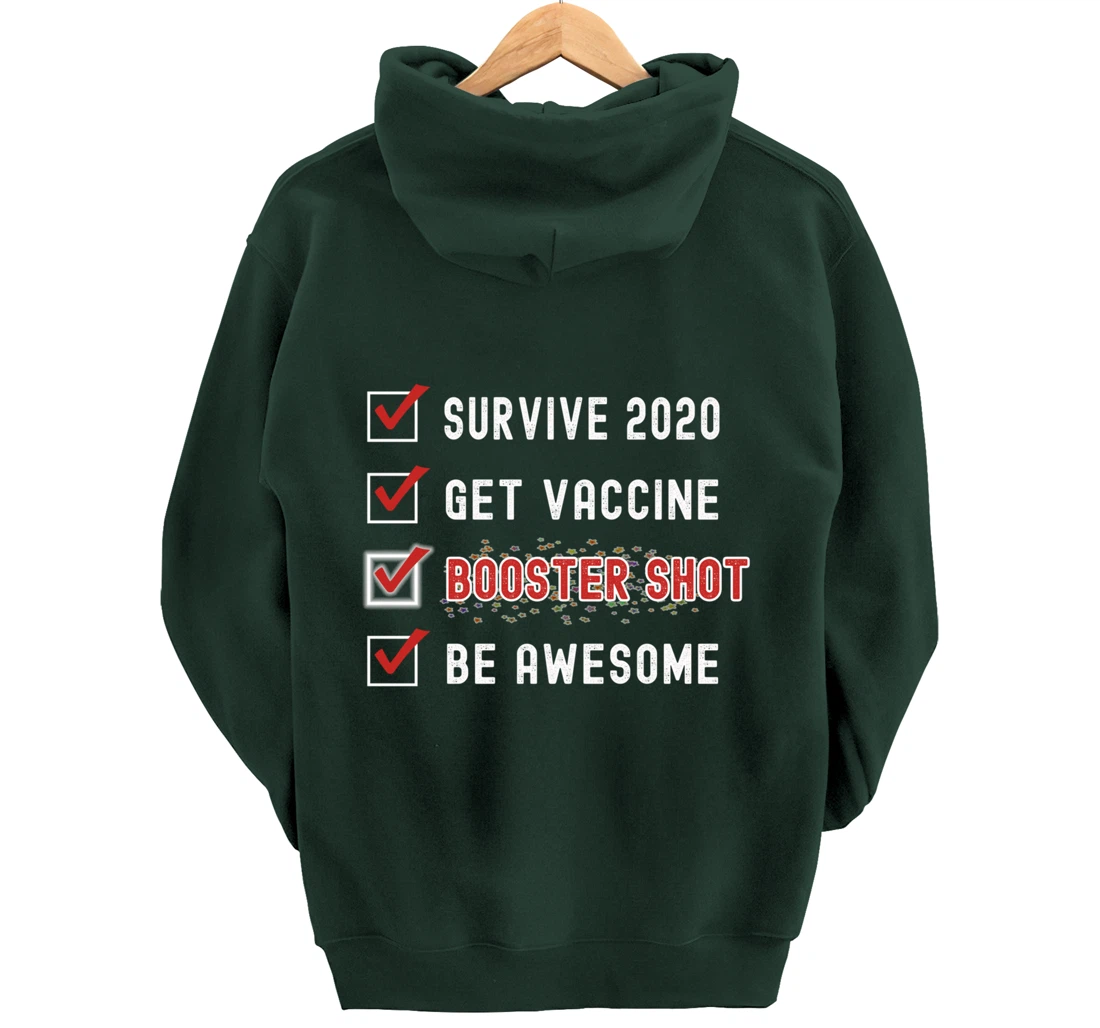 Booster Shot To Do Checklist Funny Pro Vaccine 2021 2022 Pullover Hoodie