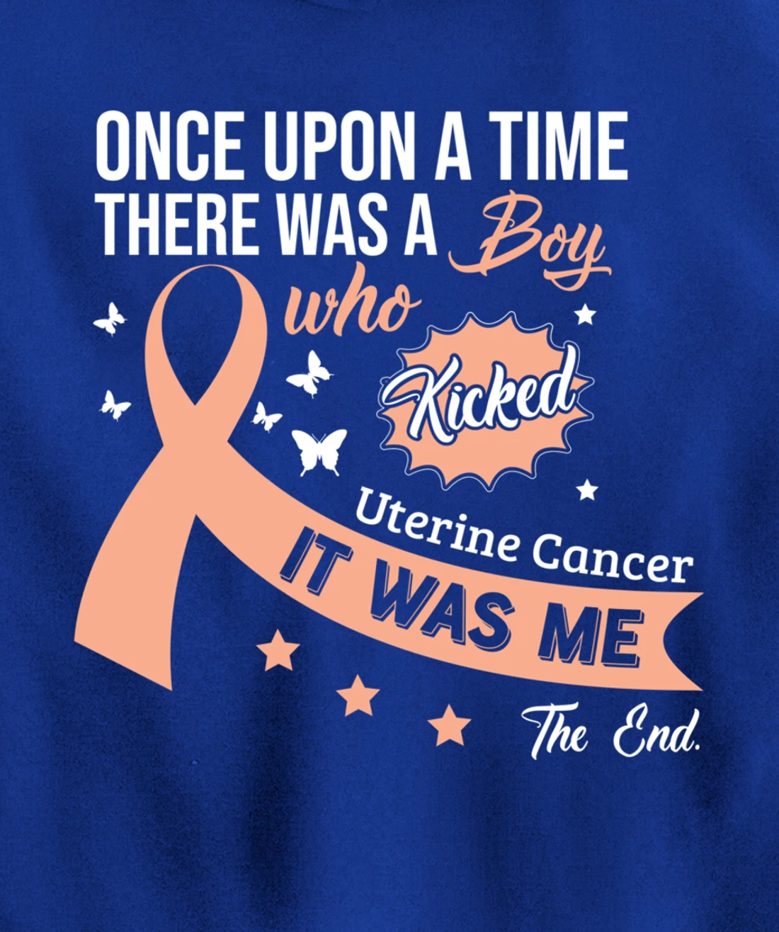 Uterine Cancer Fight Cancer Ribbon Pullover Hoodie