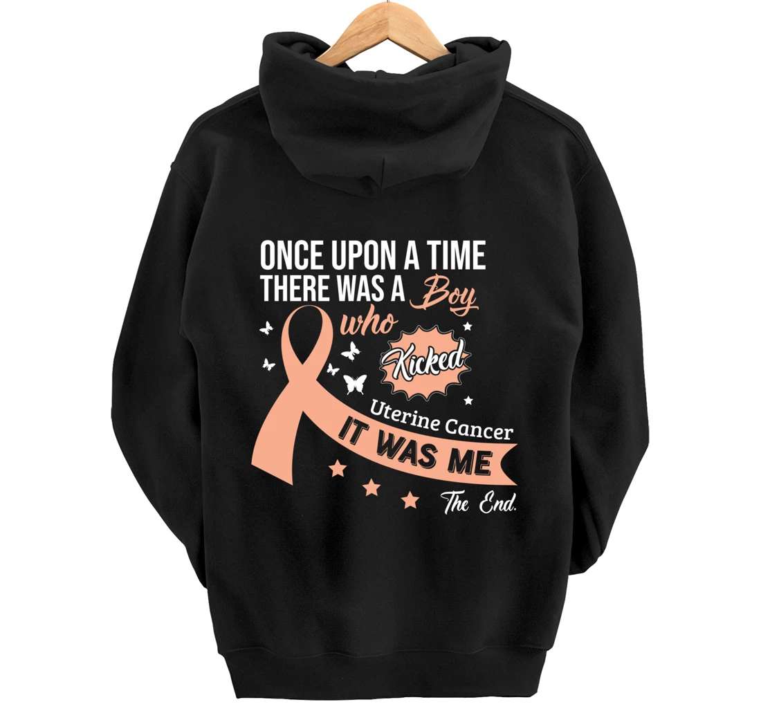 Uterine Cancer Fight Cancer Ribbon Pullover Hoodie