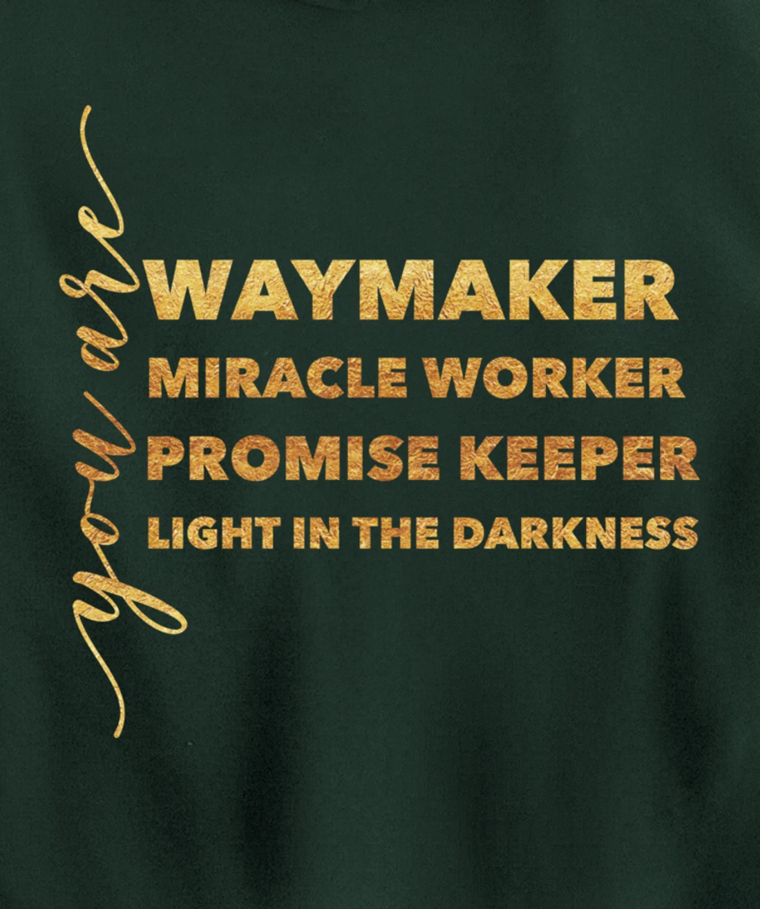 Waymaker Miracle Worker Promise Keeper Light Christian Gift Pullover Hoodie