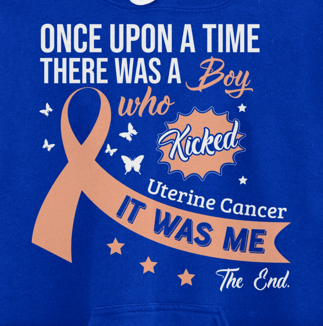 Uterine Cancer Fight Cancer Ribbon Pullover Hoodie