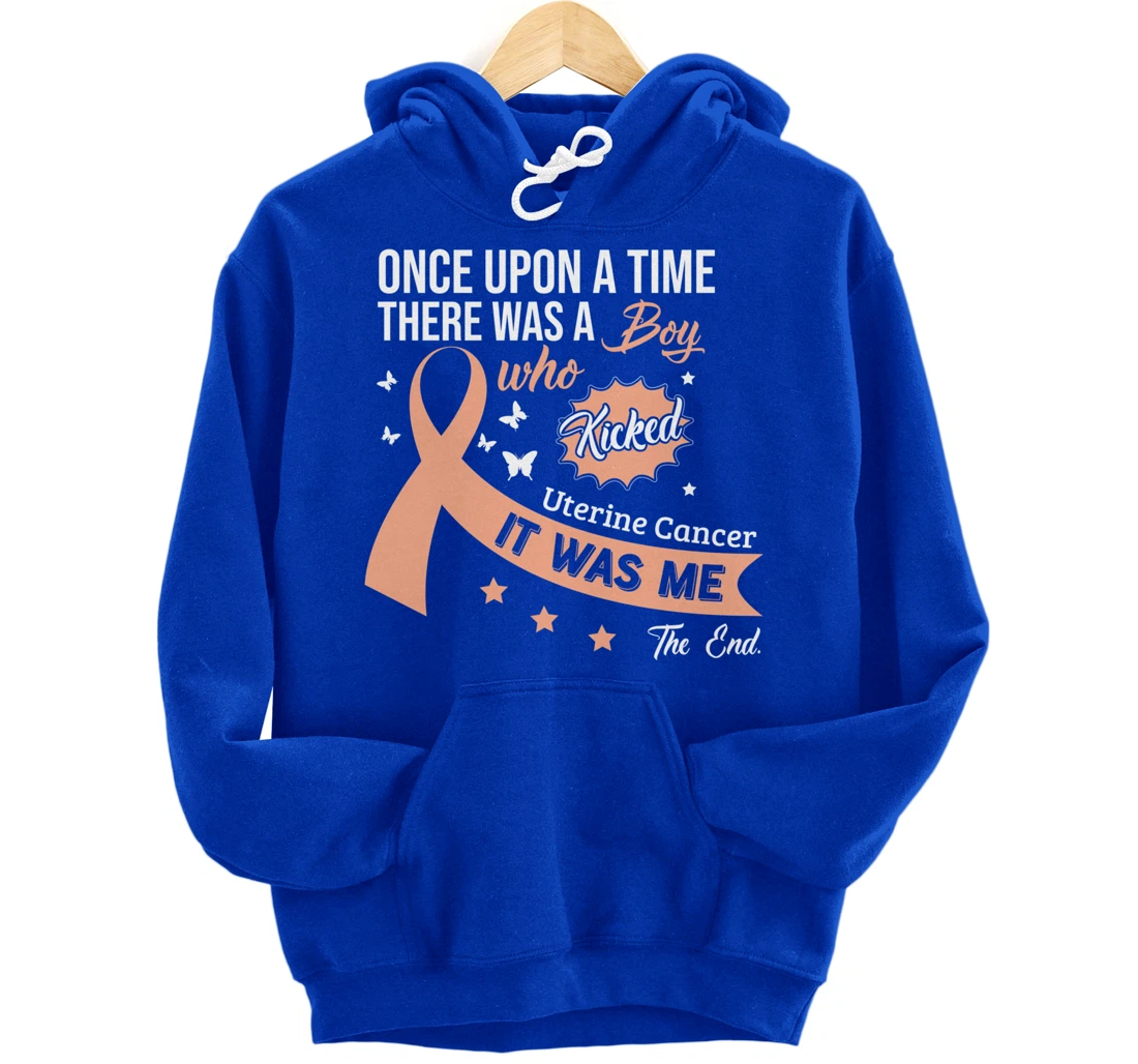 Uterine Cancer Fight Cancer Ribbon Pullover Hoodie