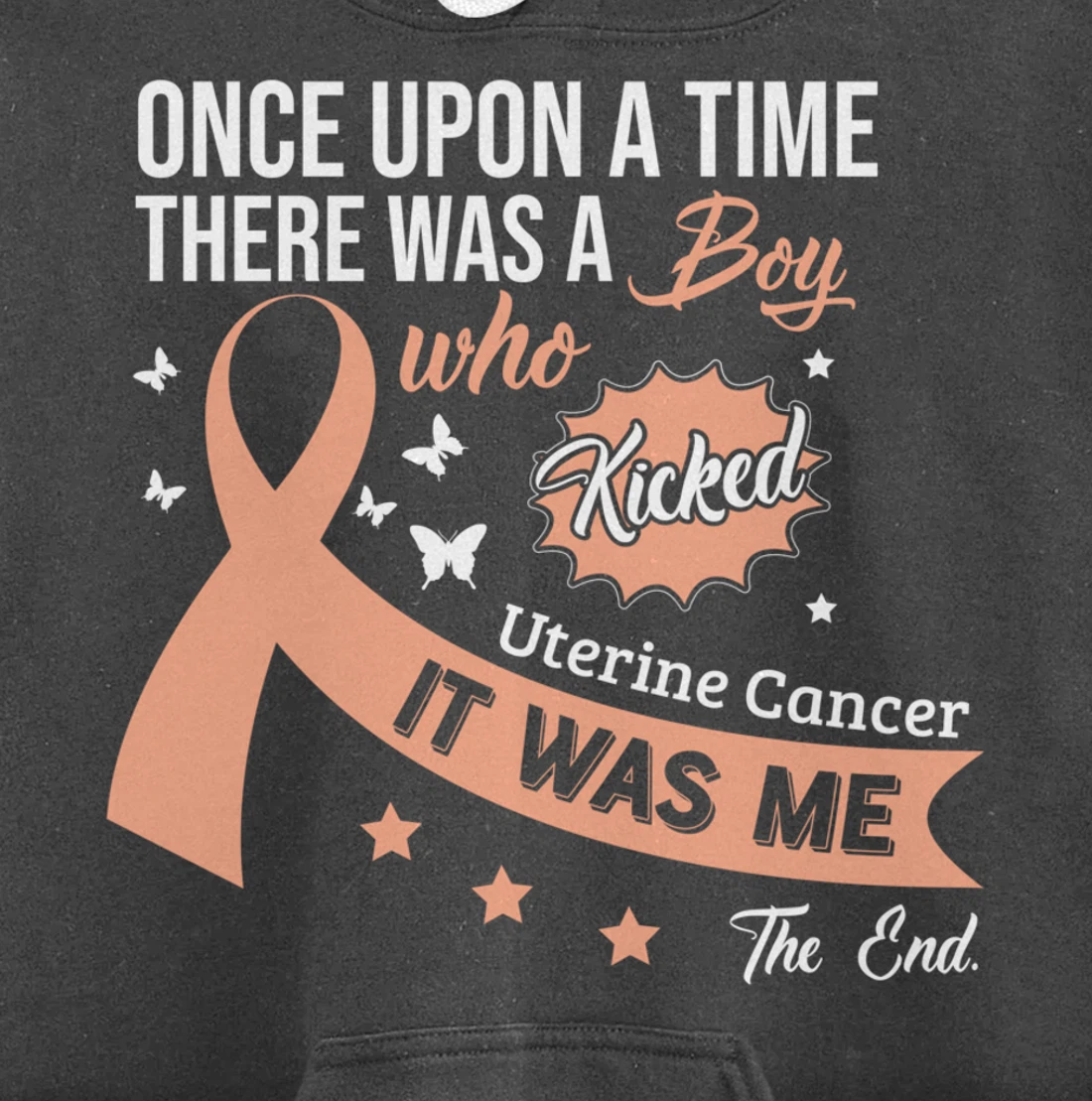 Uterine Cancer Fight Cancer Ribbon Pullover Hoodie