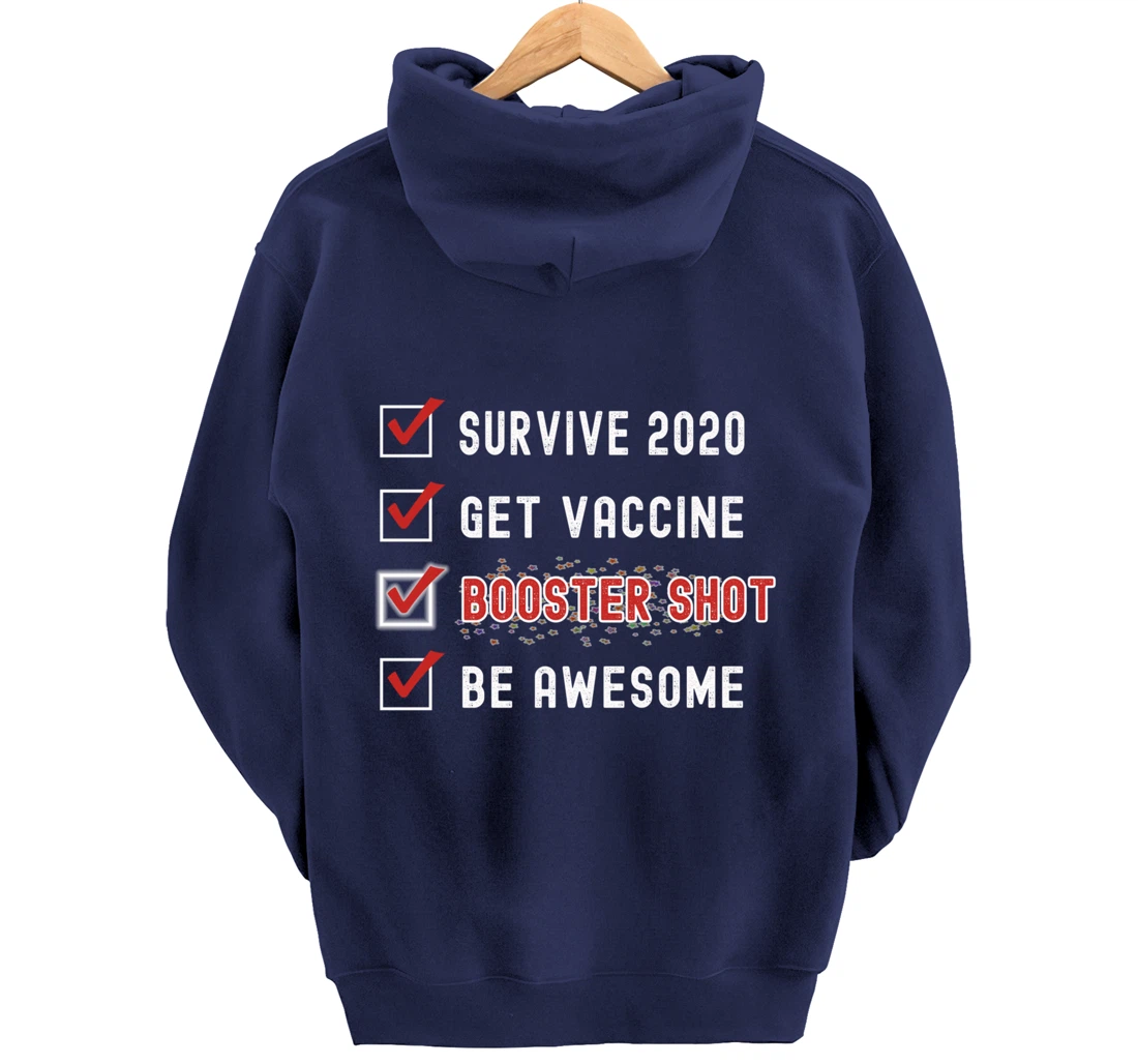 Booster Shot To Do Checklist Funny Pro Vaccine 2021 2022 Pullover Hoodie