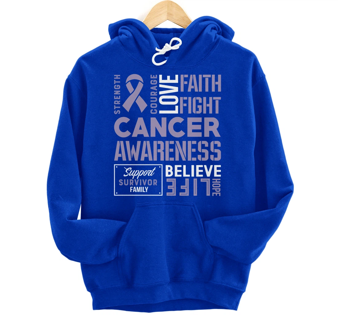 Testicular Cancer Fight Cancer Ribbon Pullover Hoodie