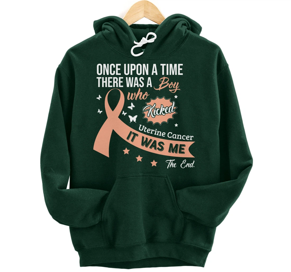 Uterine Cancer Fight Cancer Ribbon Pullover Hoodie