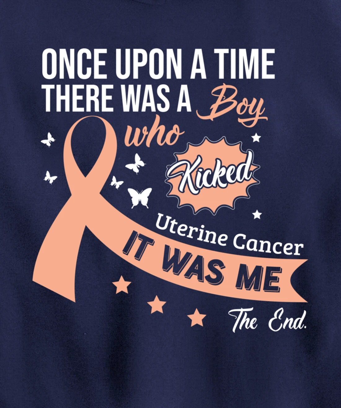 Uterine Cancer Fight Cancer Ribbon Pullover Hoodie