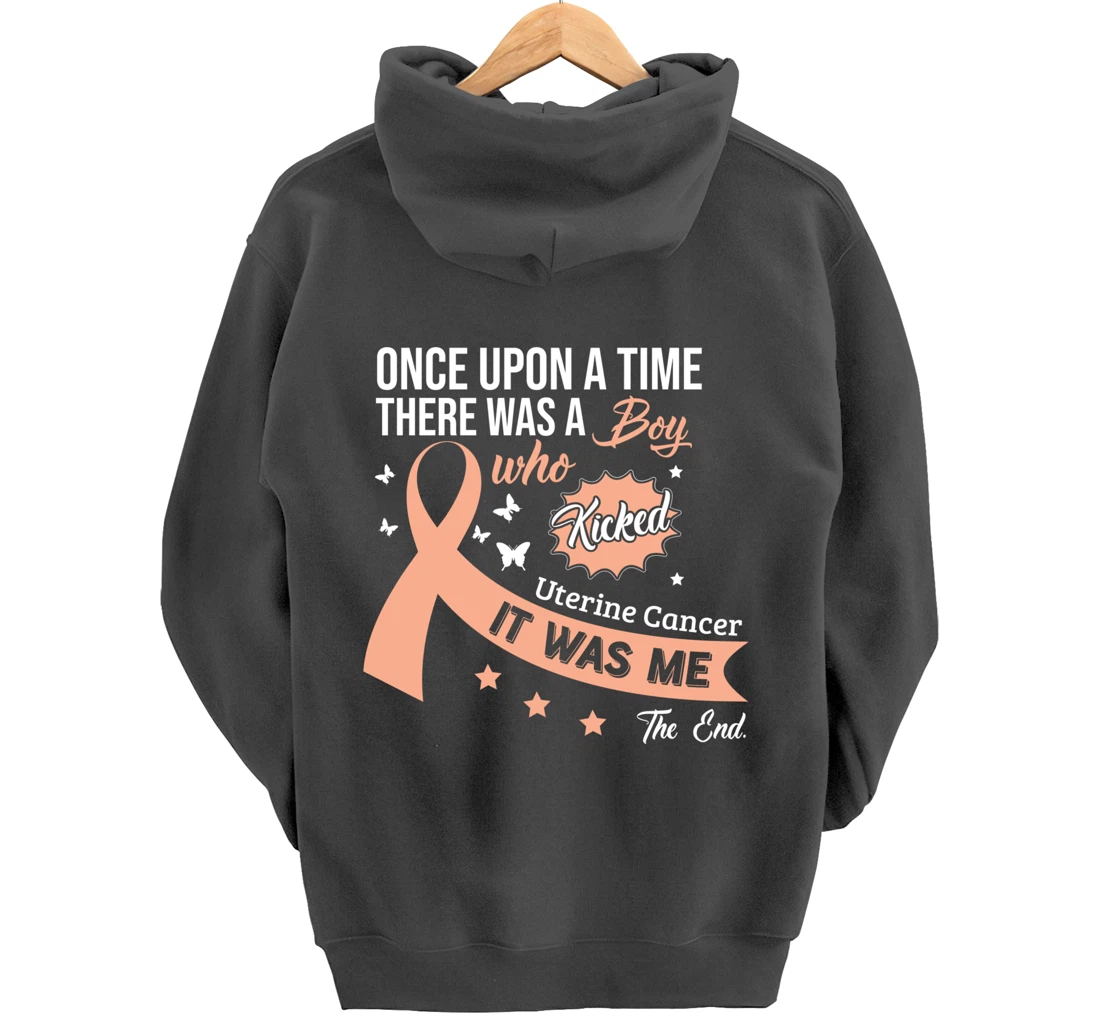 Uterine Cancer Fight Cancer Ribbon Pullover Hoodie