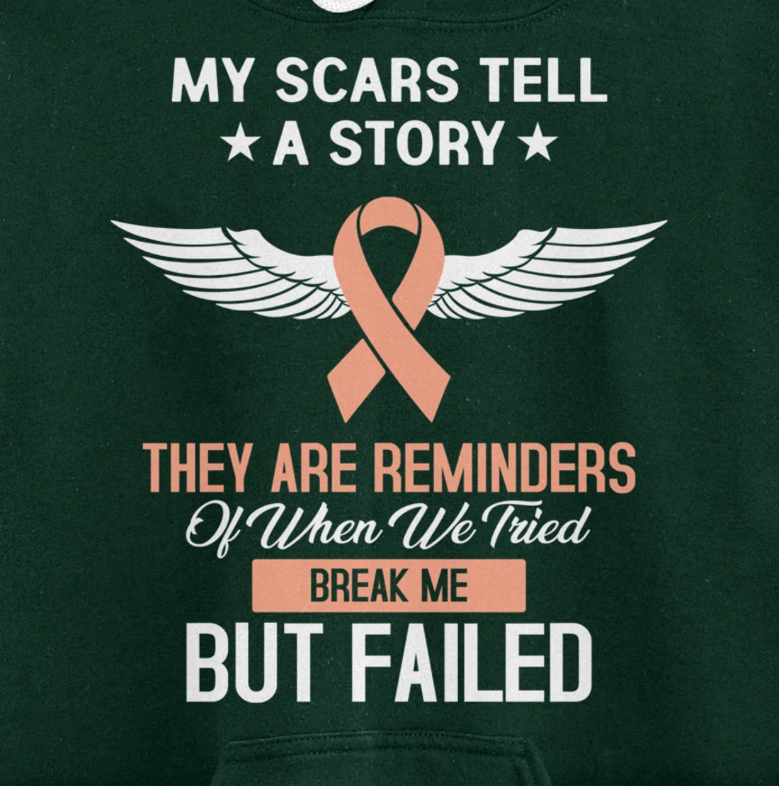 Uterine Cancer Fight Cancer Ribbon Pullover Hoodie