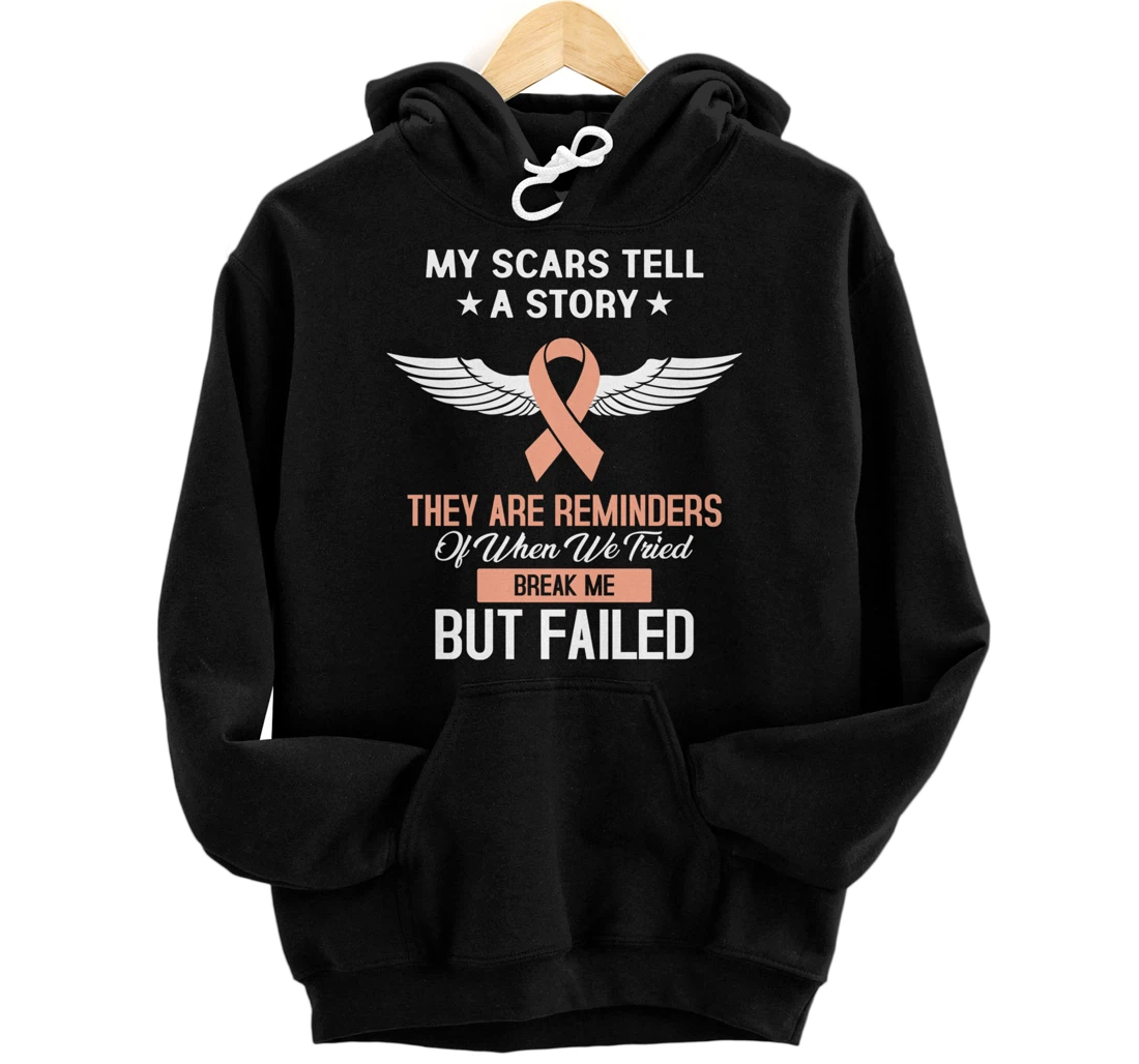 Uterine Cancer Fight Cancer Ribbon Pullover Hoodie