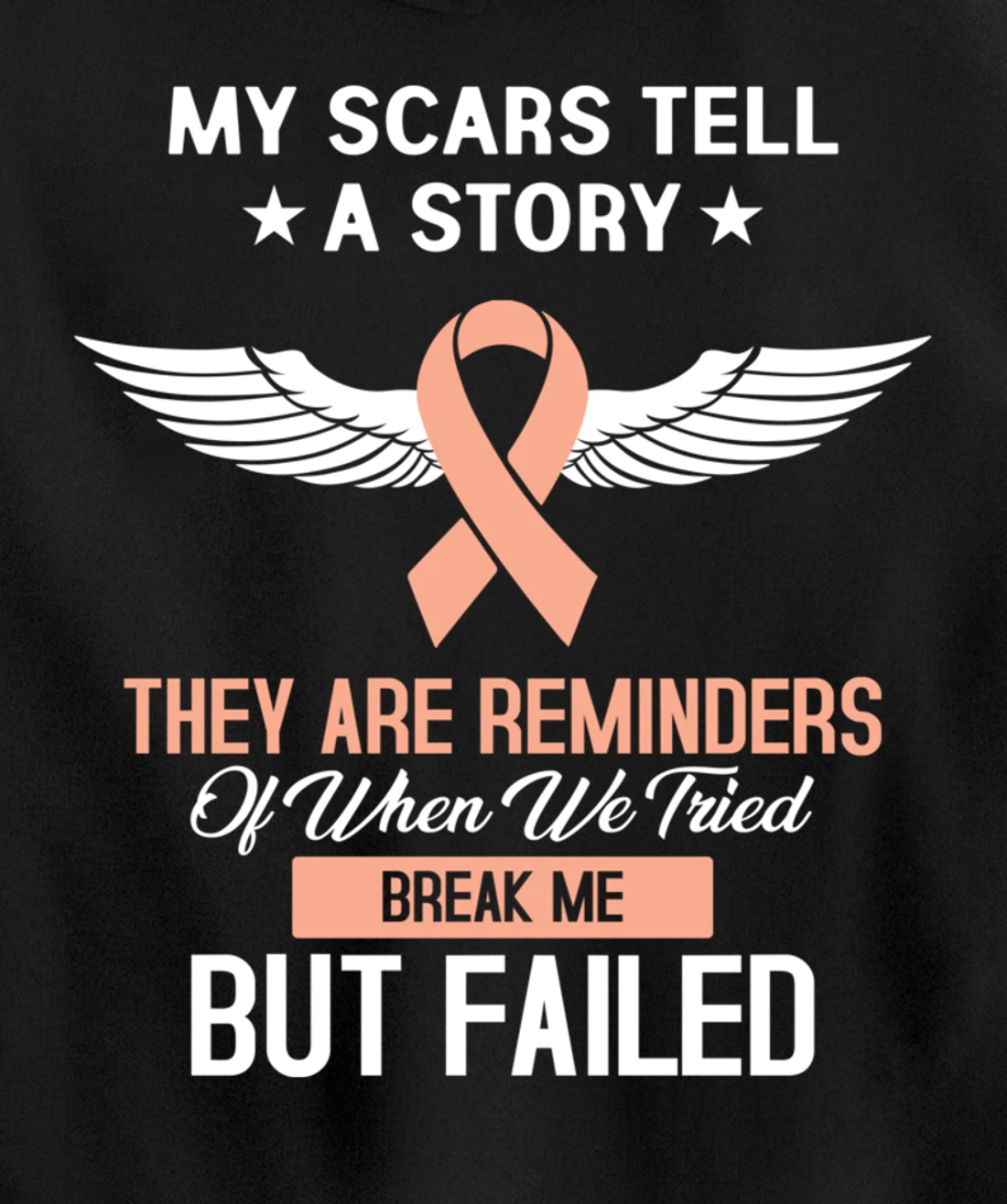 Uterine Cancer Fight Cancer Ribbon Pullover Hoodie