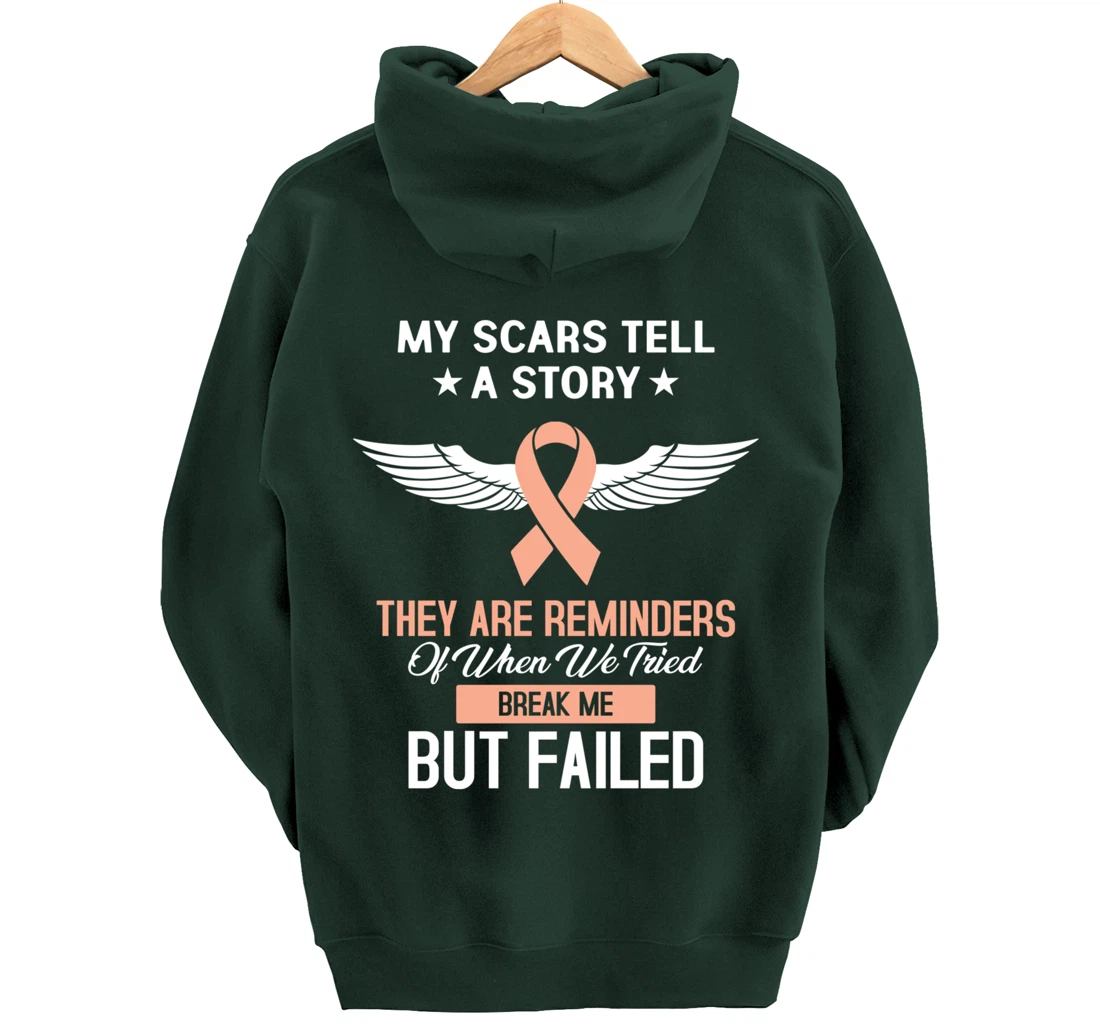 Uterine Cancer Fight Cancer Ribbon Pullover Hoodie