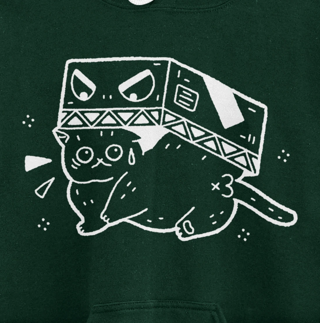 Scared Cat in Box Funny Gift Cat Lover Anime Fan Men Women Pullover Hoodie