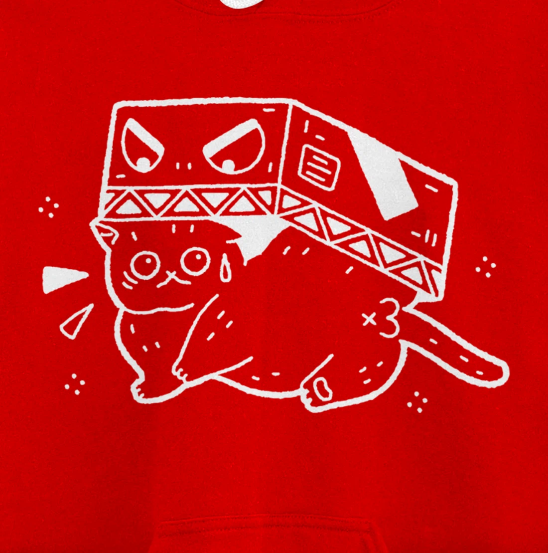 Scared Cat in Box Funny Gift Cat Lover Anime Fan Men Women Pullover Hoodie