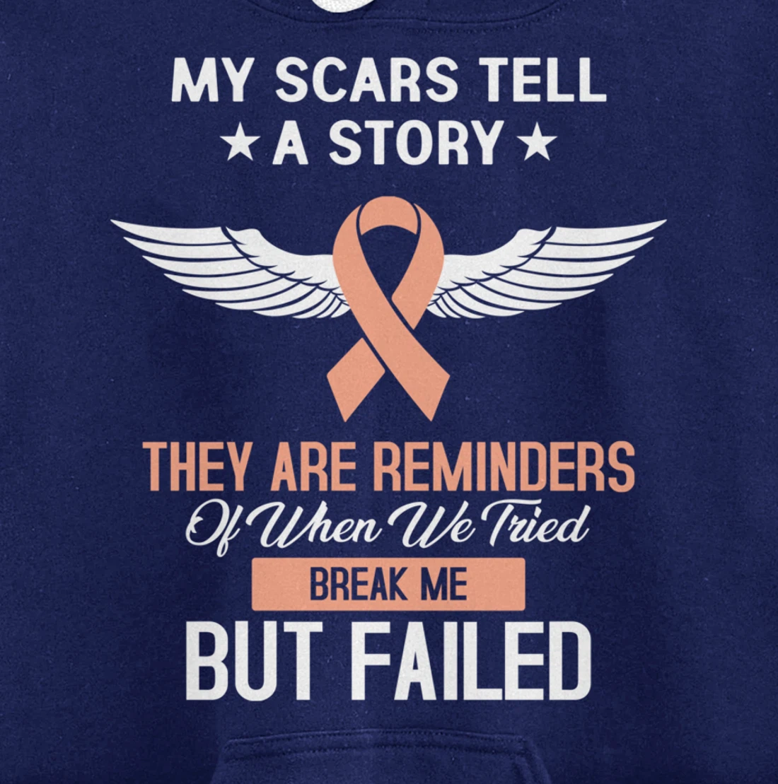 Uterine Cancer Fight Cancer Ribbon Pullover Hoodie