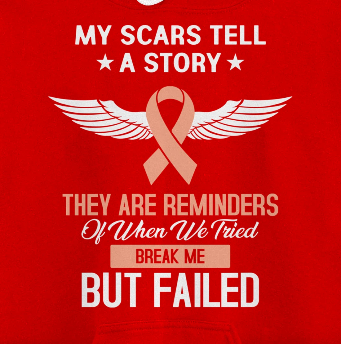 Uterine Cancer Fight Cancer Ribbon Pullover Hoodie