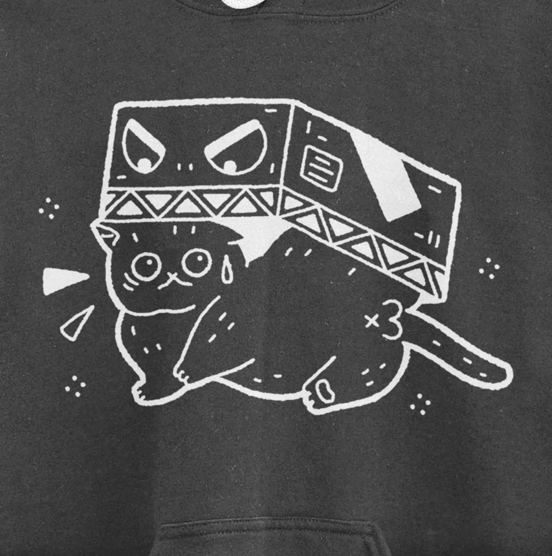 Scared Cat in Box Funny Gift Cat Lover Anime Fan Men Women Pullover Hoodie