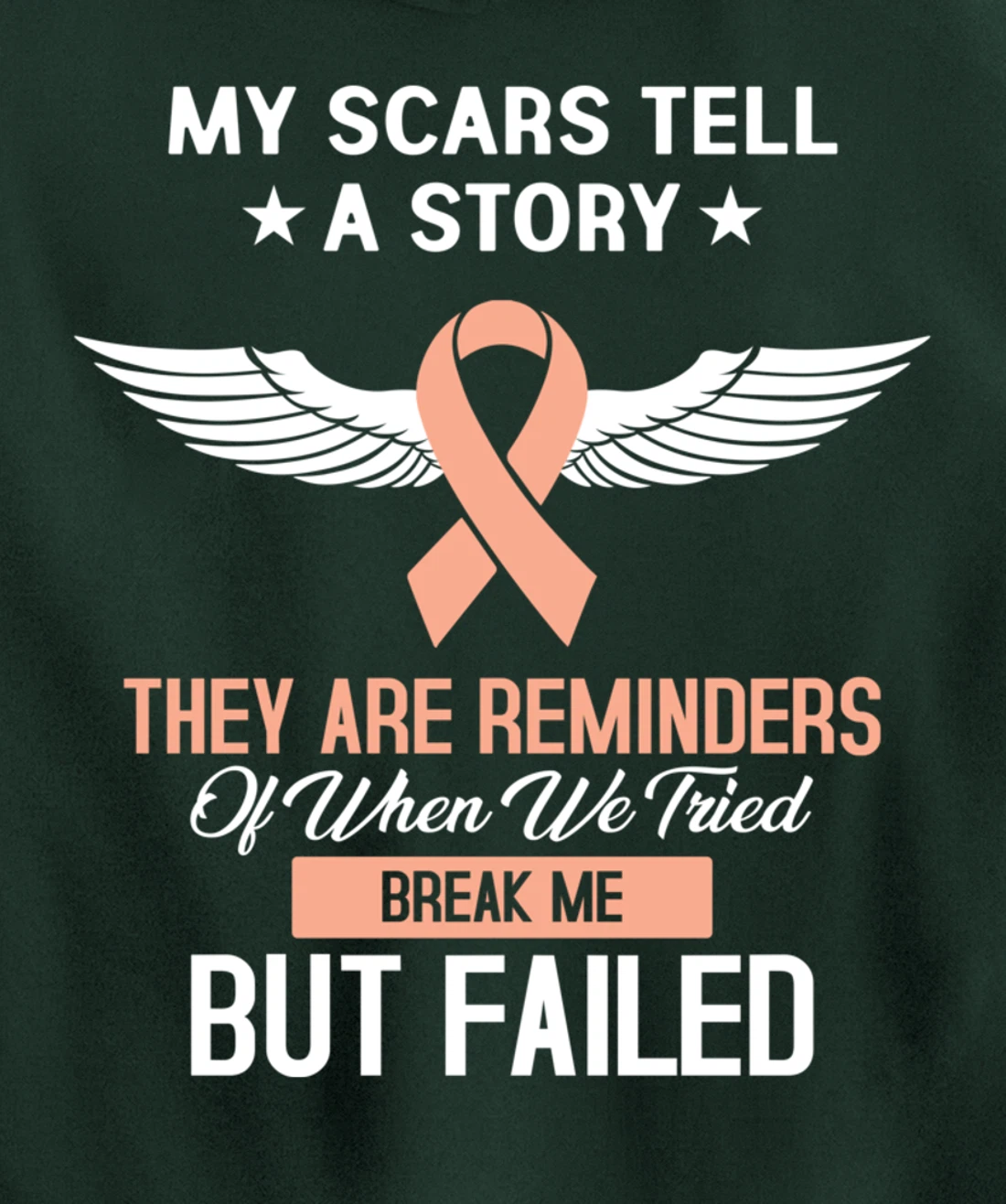 Uterine Cancer Fight Cancer Ribbon Pullover Hoodie