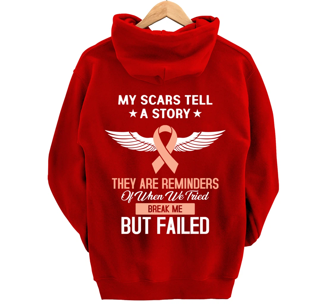 Uterine Cancer Fight Cancer Ribbon Pullover Hoodie