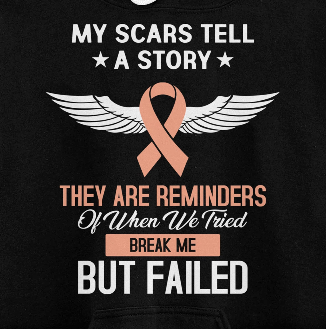 Uterine Cancer Fight Cancer Ribbon Pullover Hoodie