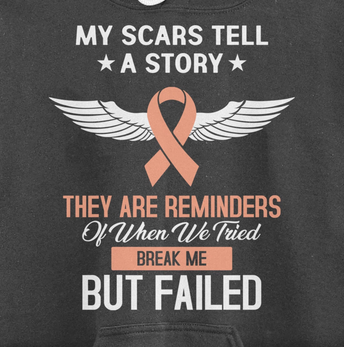 Uterine Cancer Fight Cancer Ribbon Pullover Hoodie