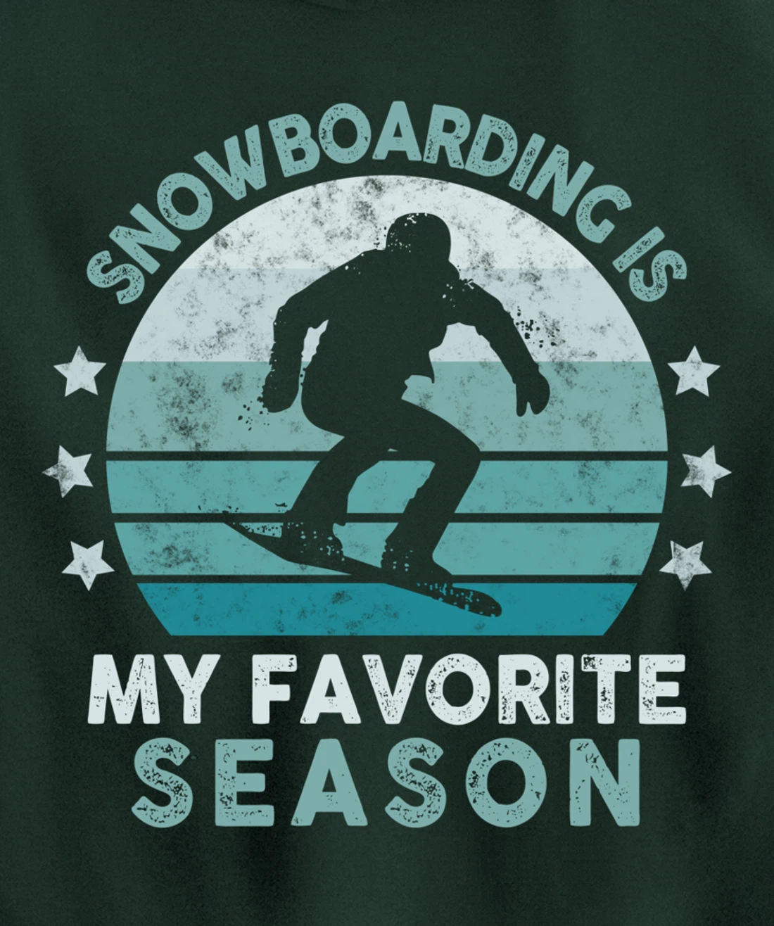 Snowboarding Is My Favorite Season Winter Ice Sports Retro Pullover Hoodie