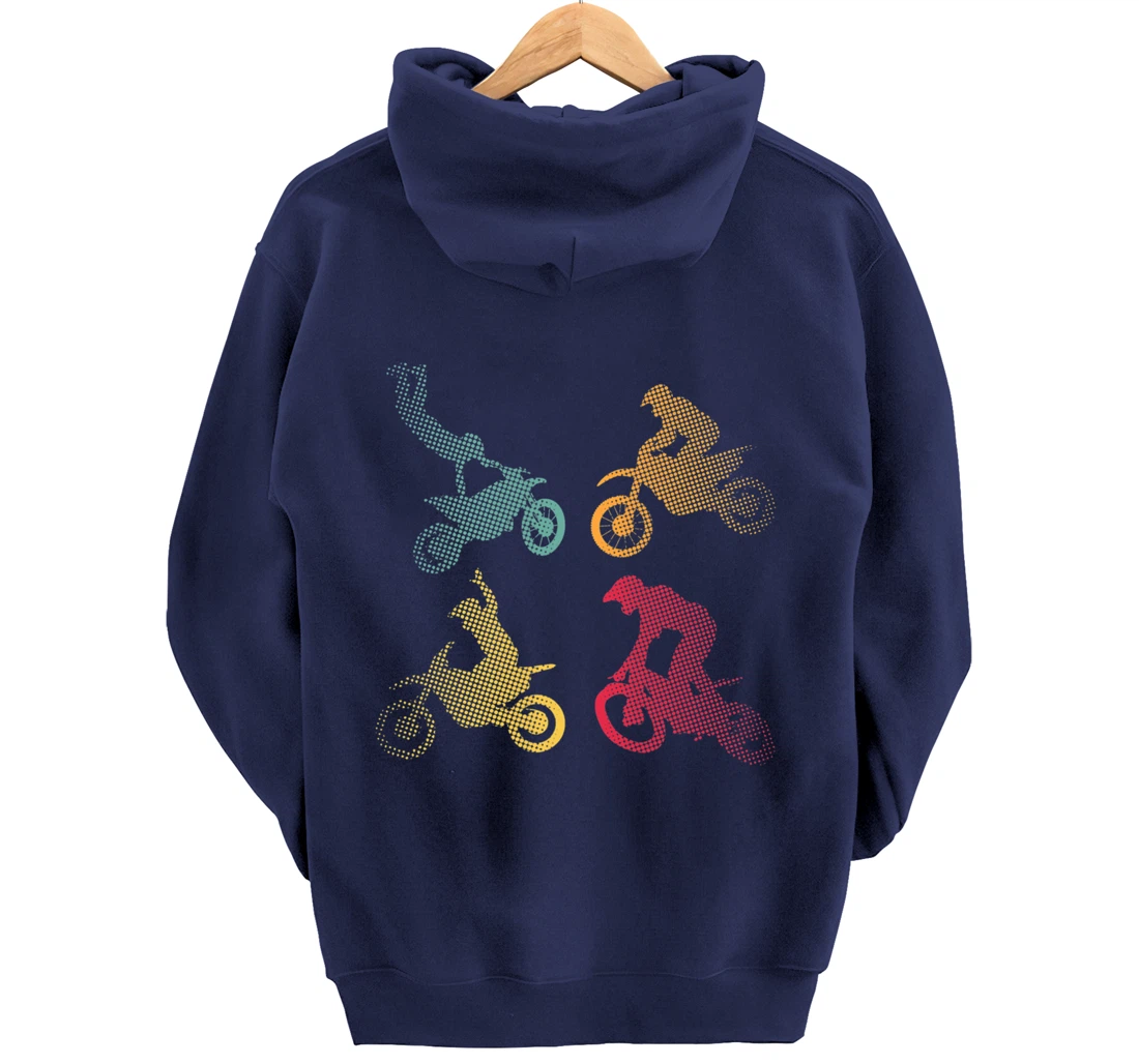 Motocross Motorcycle Bike Biker Racing Race Retro Gift Pullover Hoodie