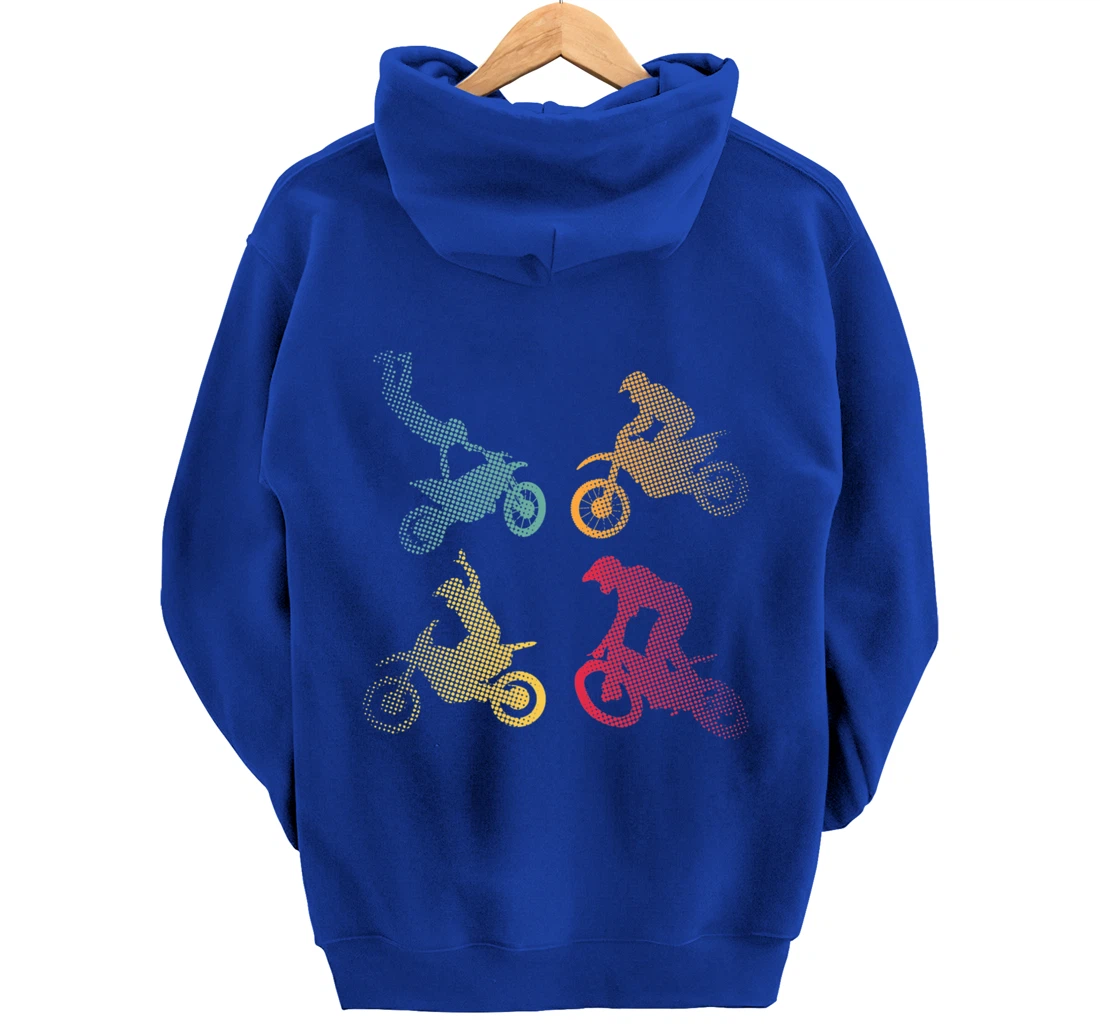 Motocross Motorcycle Bike Biker Racing Race Retro Gift Pullover Hoodie