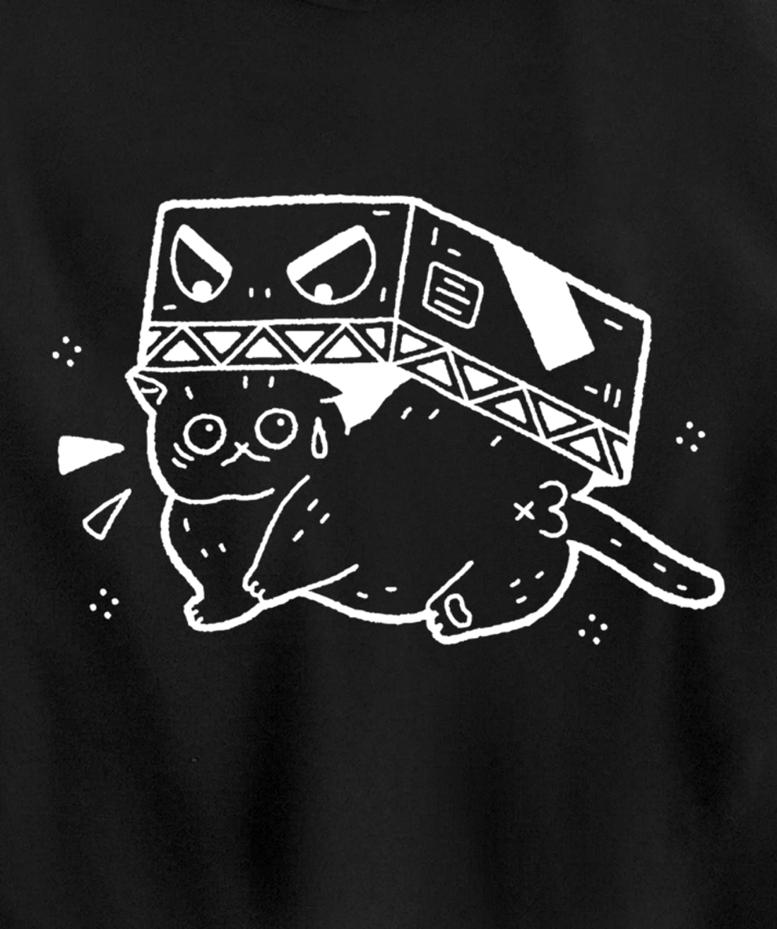 Scared Cat in Box Funny Gift Cat Lover Anime Fan Men Women Pullover Hoodie