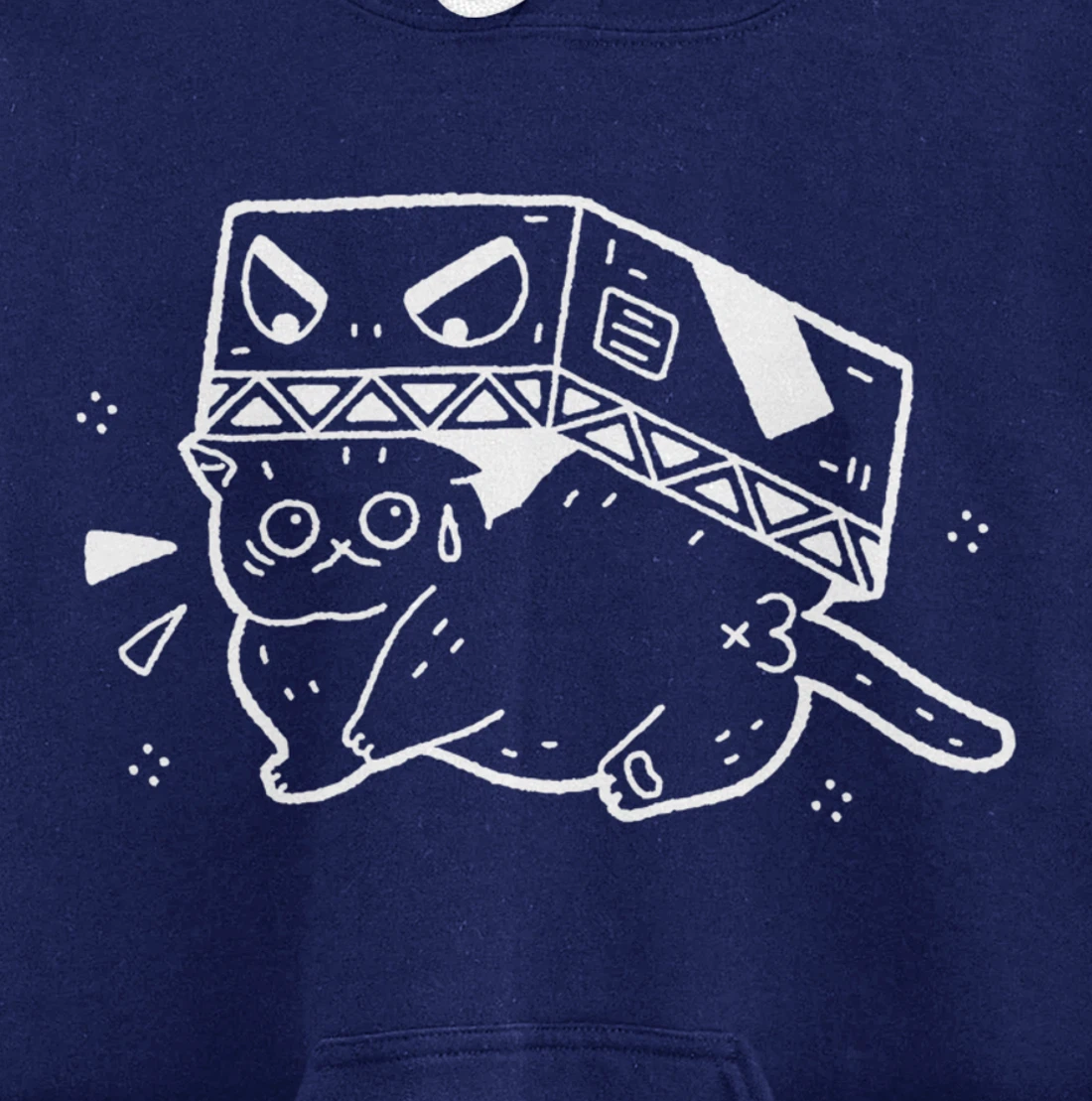 Scared Cat in Box Funny Gift Cat Lover Anime Fan Men Women Pullover Hoodie